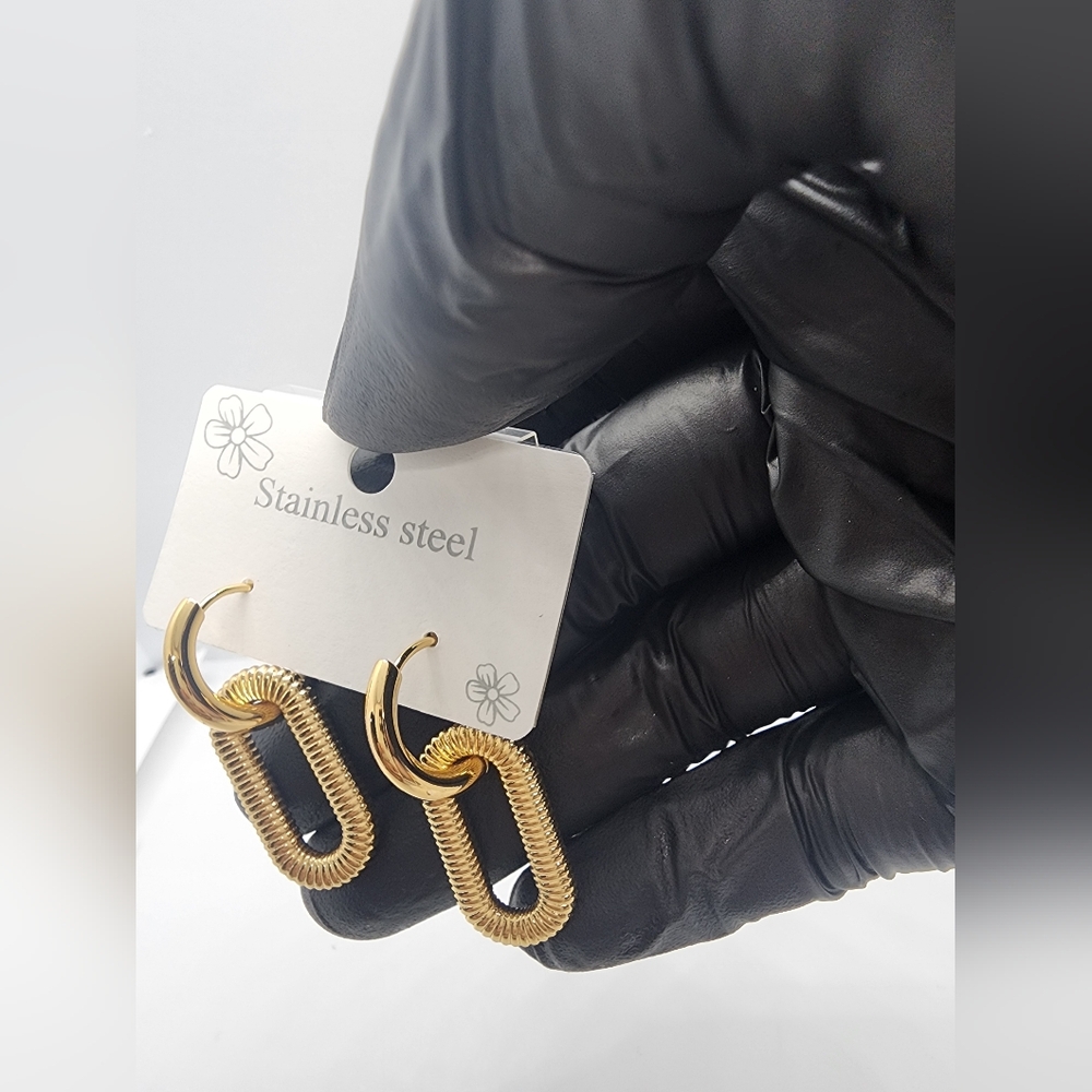 Gold Stainless Steel Hoop Earrings
